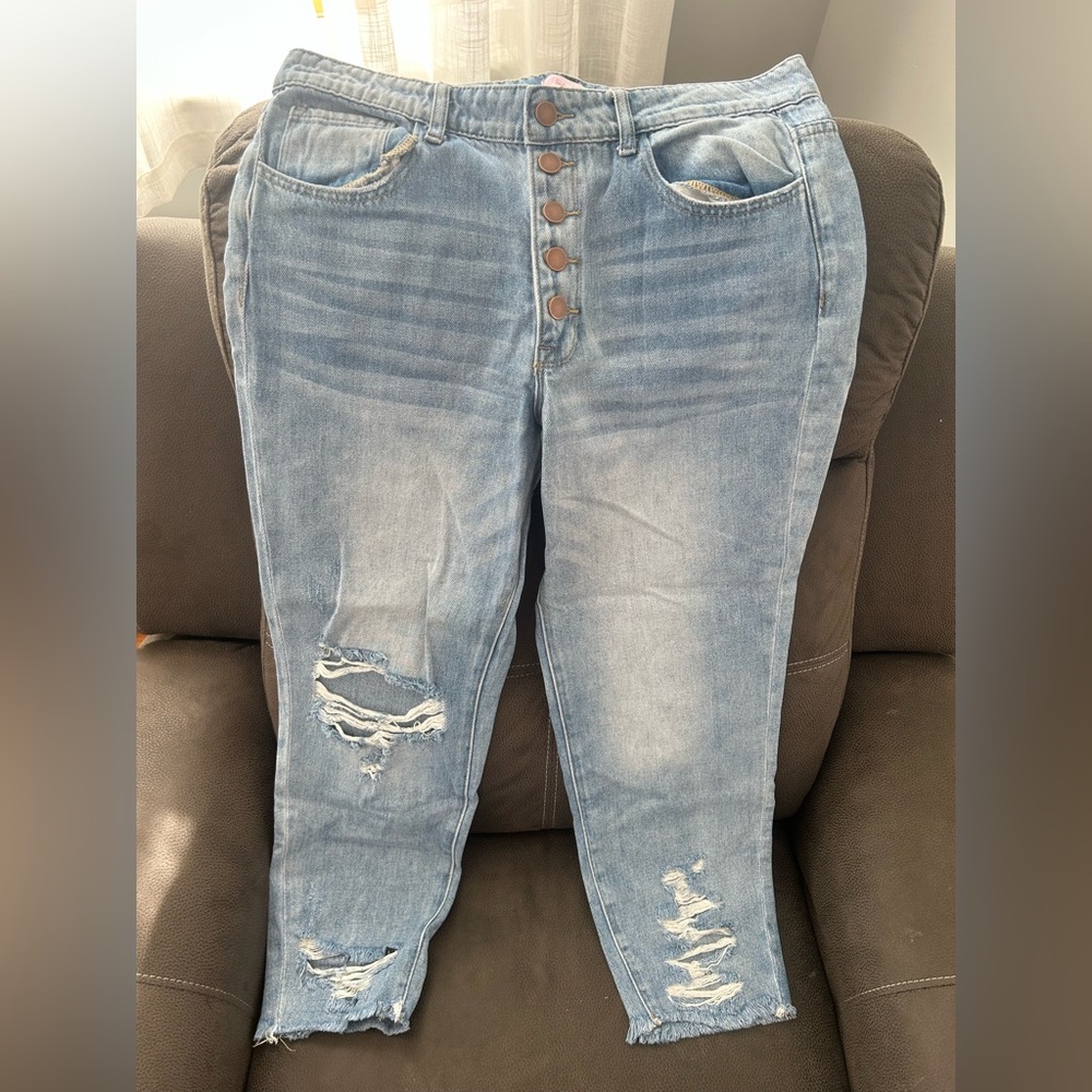 NWOT Pink Lily High Rise Mom Jean